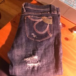 Frankie B jeans personalized to look like capris.